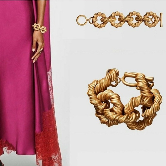 Zara Link Twist Chain Limited Edition Bracelet Antique Gold - Picture 5 of 16